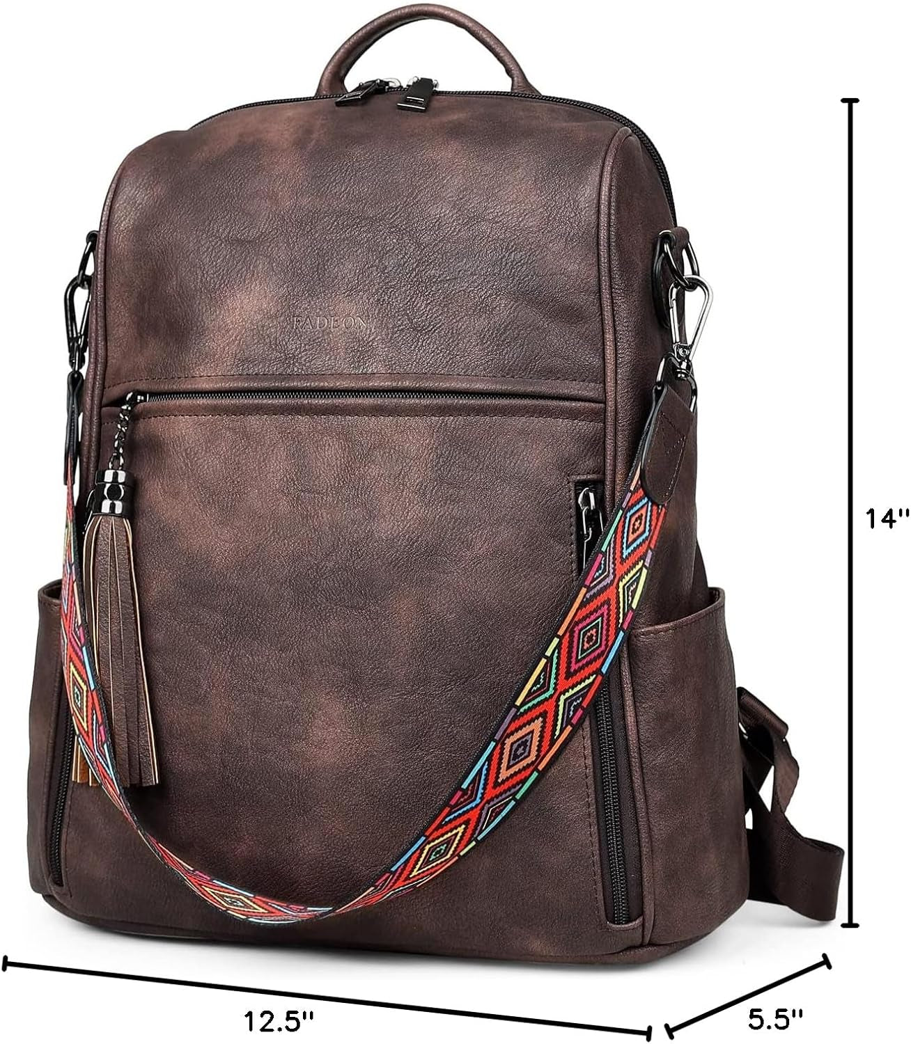 Leather Backpack Purse for Women Designer Travel Backpack Purses PU Fashion Ladies Shoulder Bag with Tassel