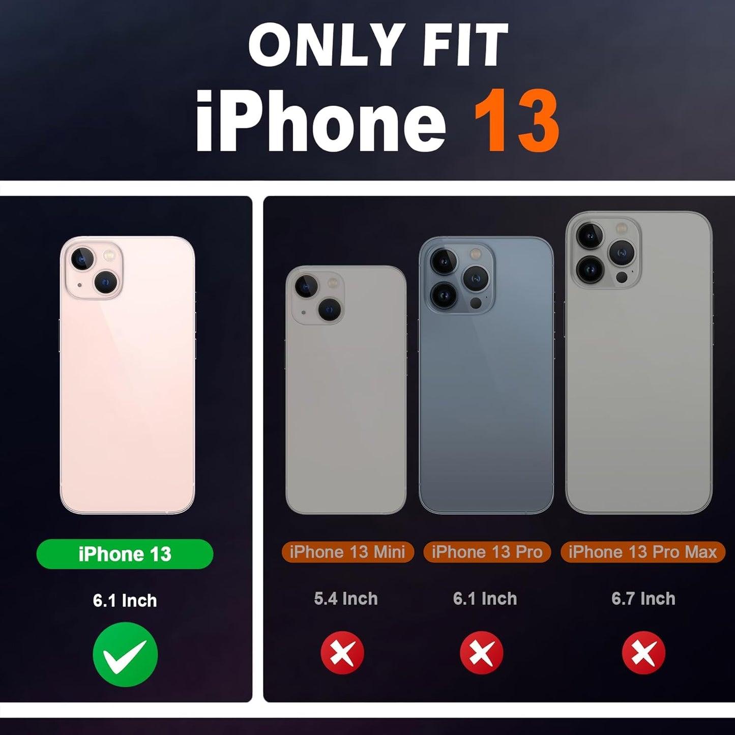 Case for Iphone 13, Genuine Leather Wallet Folding Case with Kickstand RFID Blocking Card Slots Magnetic Shockproof Cover Compatible with Iphone 13 5G (6.1" 2021) - Midnight Green