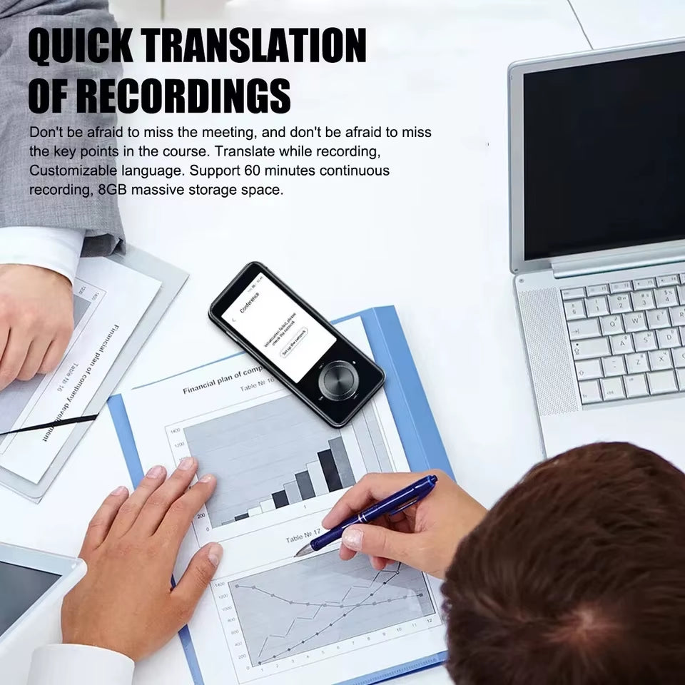 M9 Language Translator Device 107 National Languages Intelligent Translator Real-Time Voice, Recording, Text Translation Device