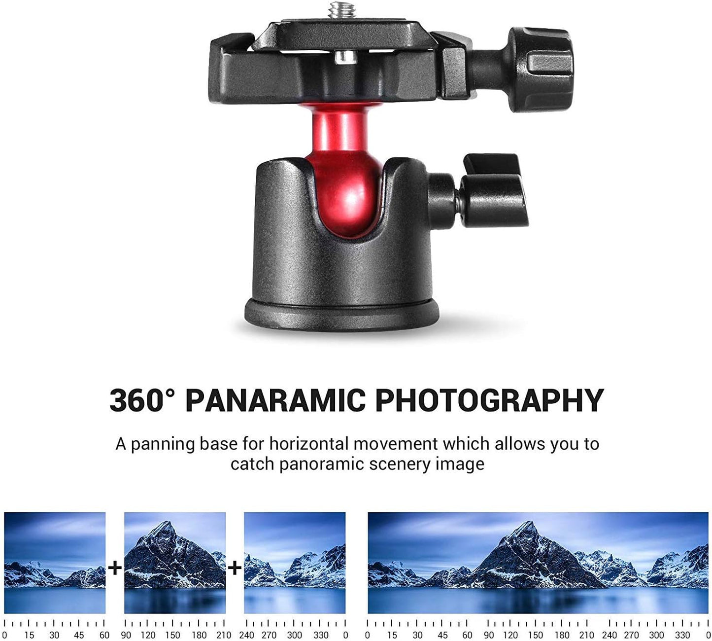 Tabletop Tripod, Mini Desktop Travel Tripod Aluminum Alloy with 360 Degree Ball Head and Quick Release Plate Lightweight and Portable for Compact Cameras Dslrs, Phone, Gopro（Black）- BUT2287